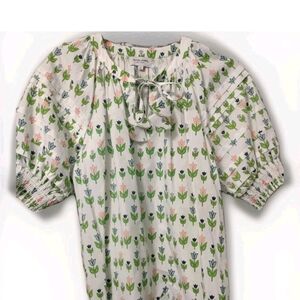 Olivia James Floral Print Puff Sleeve Top